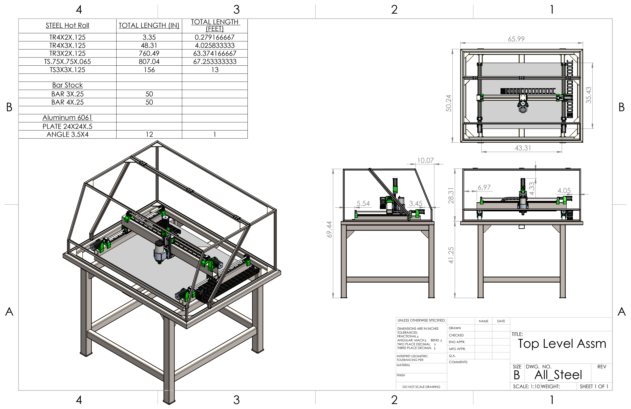 PrintNC Steel-Aluminum weldment frame drawing